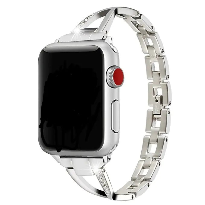 Apple Watch Band X-Type Stainless Steel with Diamonds